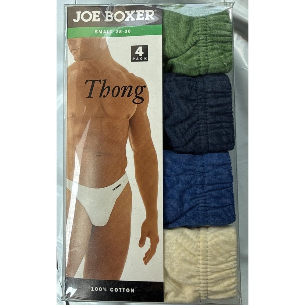 Joe Boxer NWT Men's 4 Pack Size S 28-30 Thong Briefs Underwear NEW Retired Stock